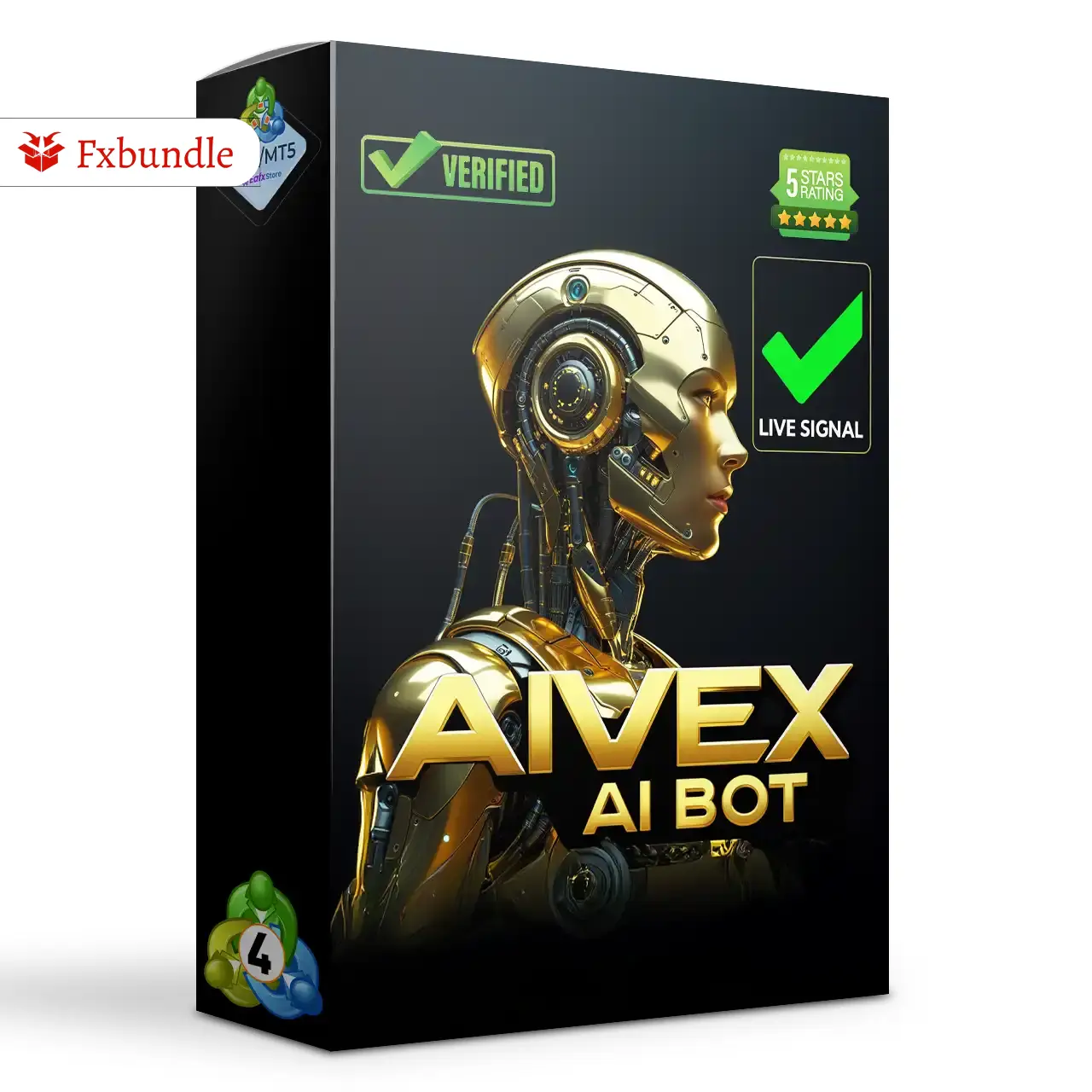 Aivex AI Bot MT4 trading dashboard on MetaTrader 4